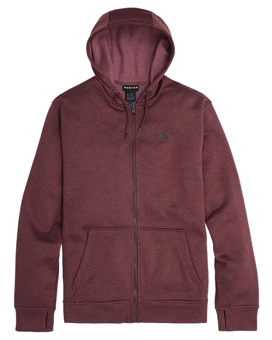 Burton Men's Burton Oak Full-Zip Hoodie - Almandine Heather Hoodies & Sweatshirts - Trojan Wake Ski Snow