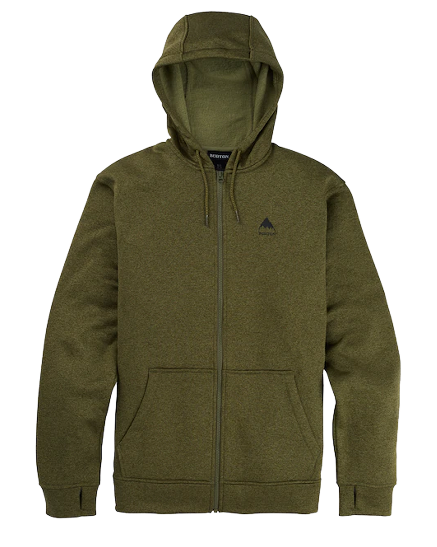 Burton Men's Burton Oak Full-Zip Hoodie - Martini Olive Heather Hoodies & Sweatshirts - Trojan Wake Ski Snow