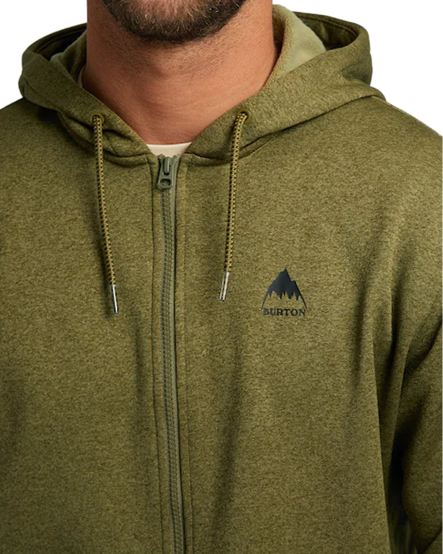 Burton Men's Burton Oak Full-Zip Hoodie - Martini Olive Heather Hoodies & Sweatshirts - Trojan Wake Ski Snow