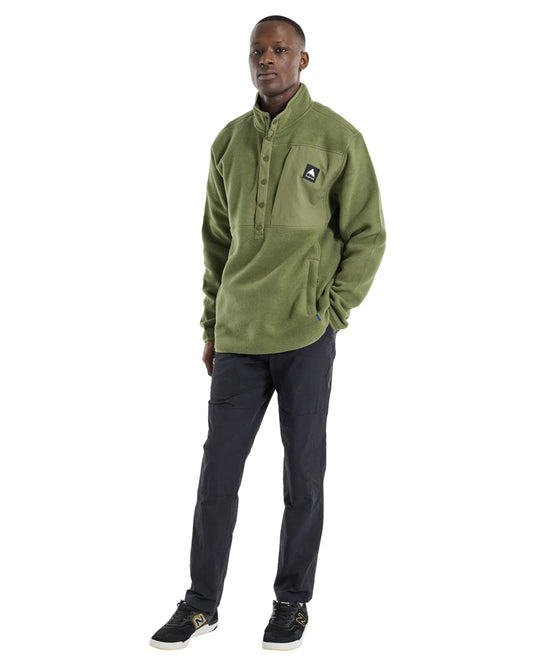 Burton Men's Cinder Fleece Pullover - Forest Moss Hoodies & Sweatshirts - Trojan Wake Ski Snow