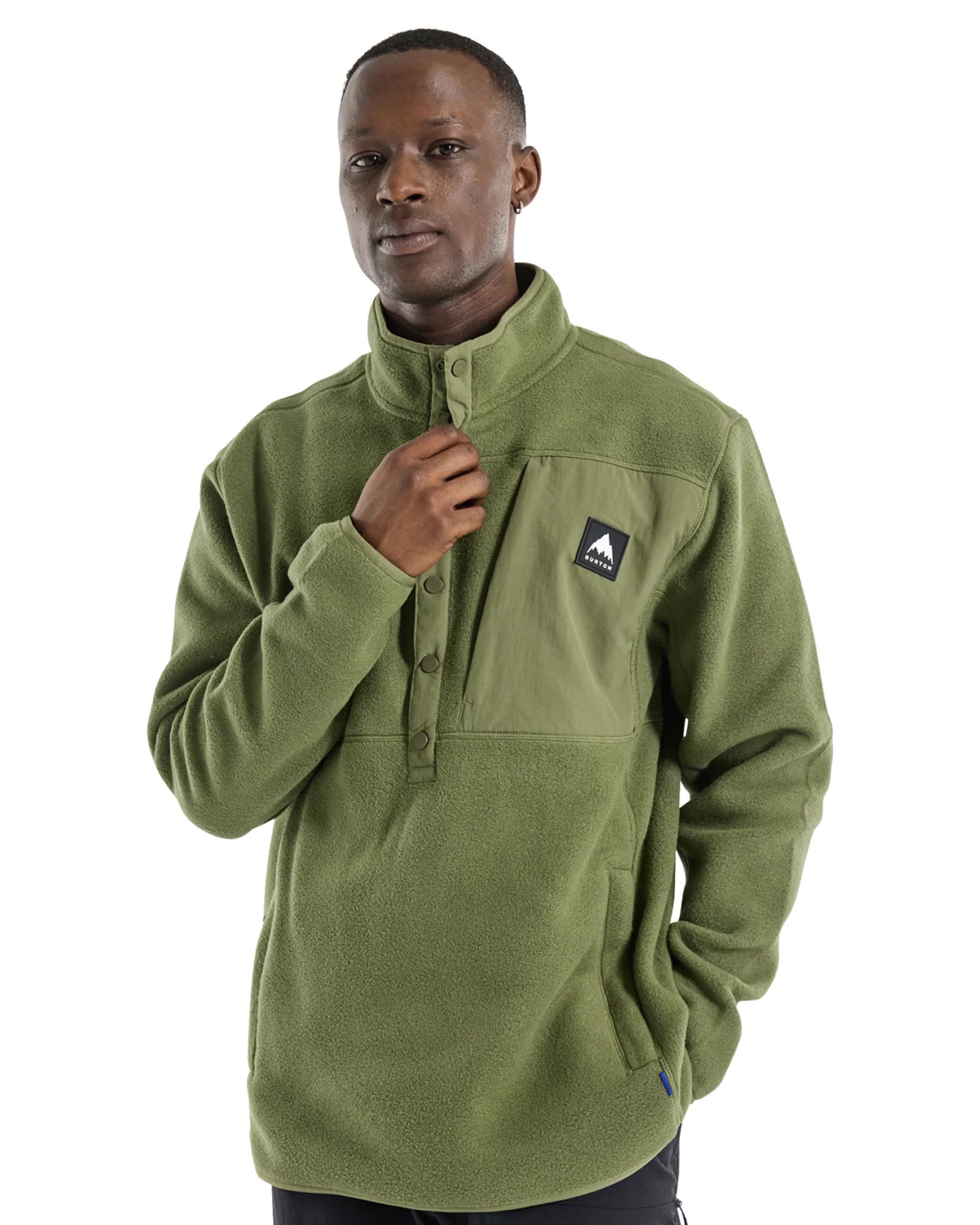 Burton Men's Cinder Fleece Pullover - Forest Moss Hoodies & Sweatshirts - Trojan Wake Ski Snow