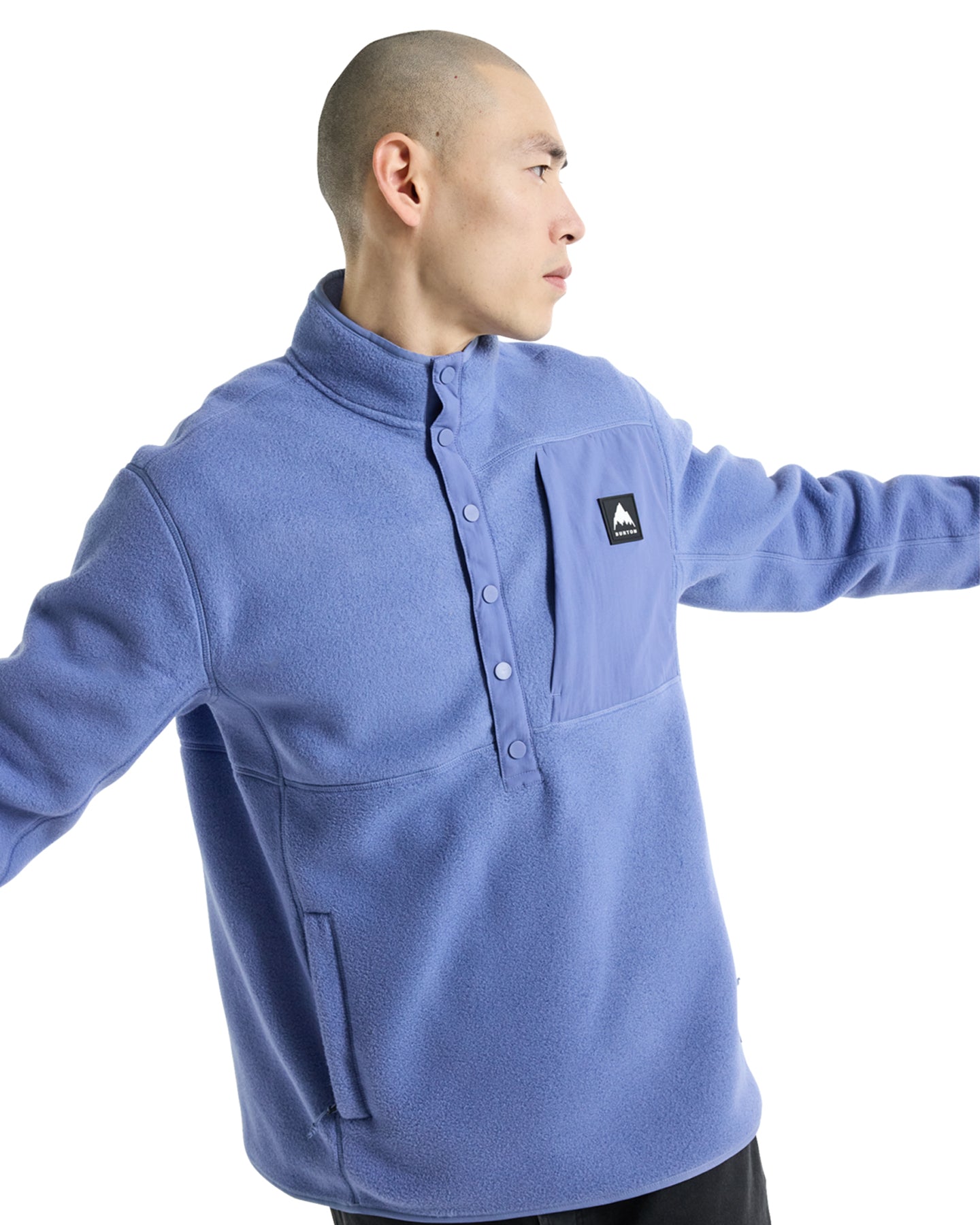 Burton Men's Cinder Fleece Pullover - Slate Blue Hoodies & Sweatshirts - Trojan Wake Ski Snow