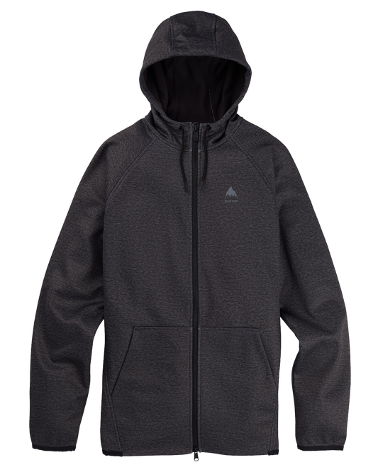 Burton Men's Crown Weatherproof Full-Zip Fleece - True Black Heather Hoodies & Sweatshirts - Trojan Wake Ski Snow