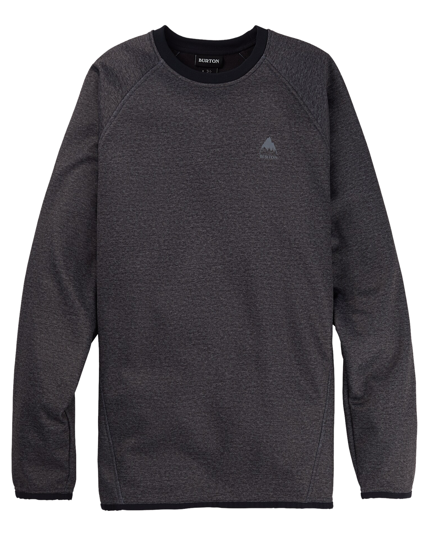 Burton Men's Crown Weatherproof Pullover Crewneck Fleece - True Black Heather Hoodies & Sweatshirts - Trojan Wake Ski Snow