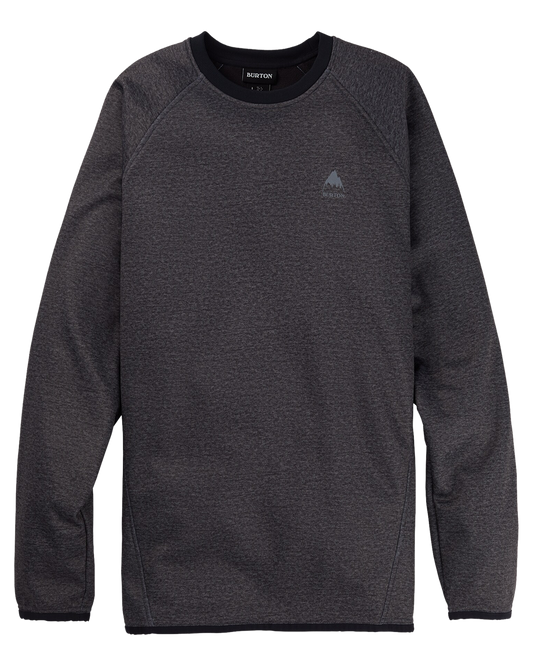 Burton Men's Crown Weatherproof Pullover Crewneck Fleece - True Black Heather Hoodies & Sweatshirts - Trojan Wake Ski Snow