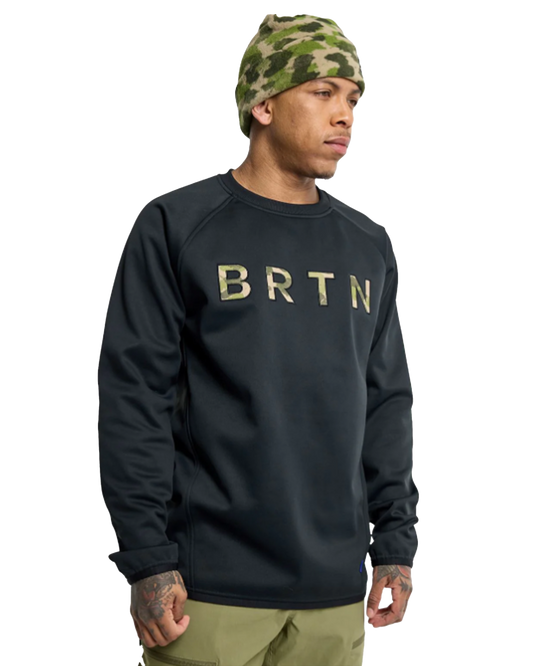 Burton Men's Crown Weatherproof Pullover Crewneck Fleece - True Black Hoodies & Sweatshirts - Trojan Wake Ski Snow