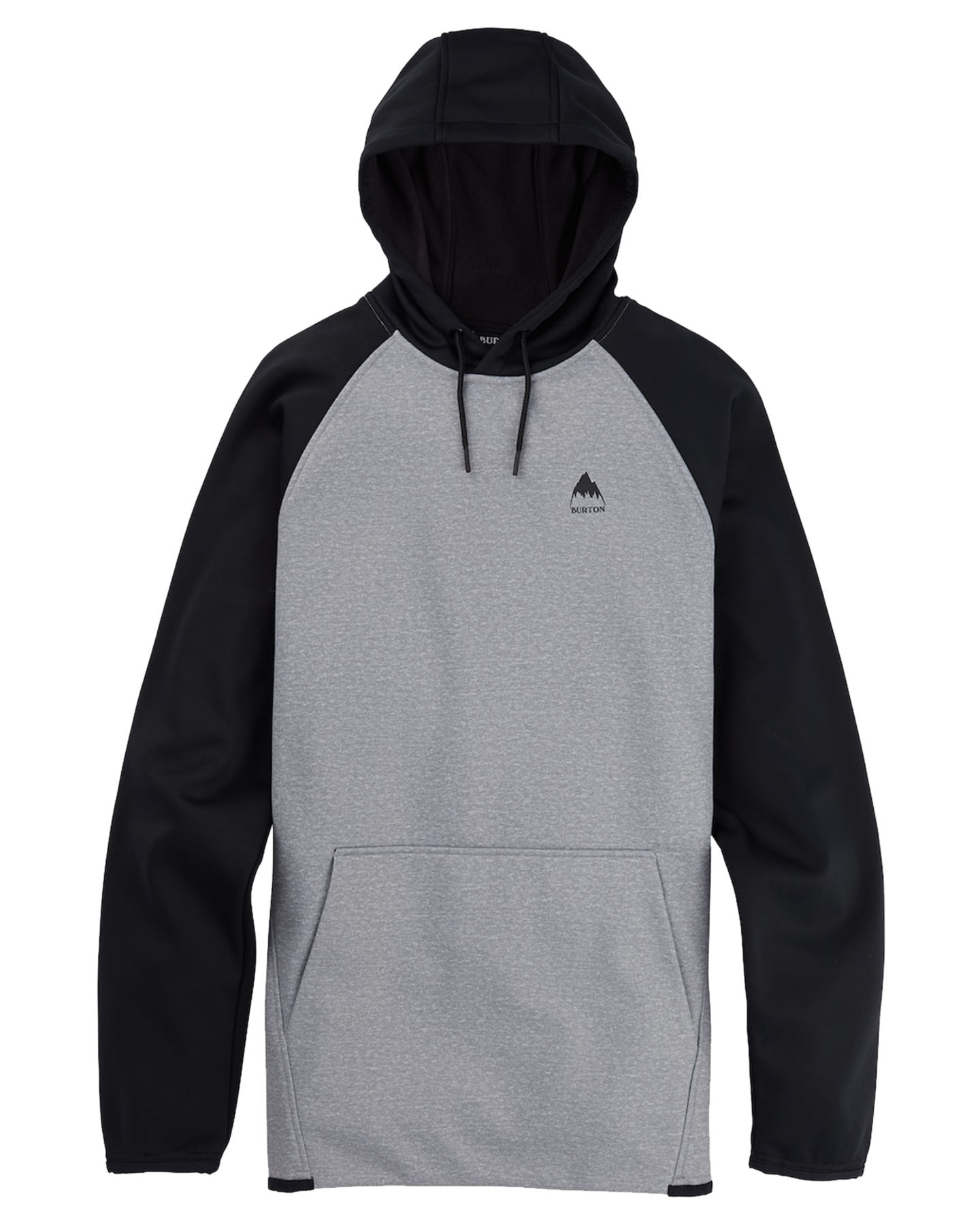 Burton Men's Crown Weatherproof Pullover Fleece - Gray Heather/True Black Hoodies & Sweatshirts - Trojan Wake Ski Snow