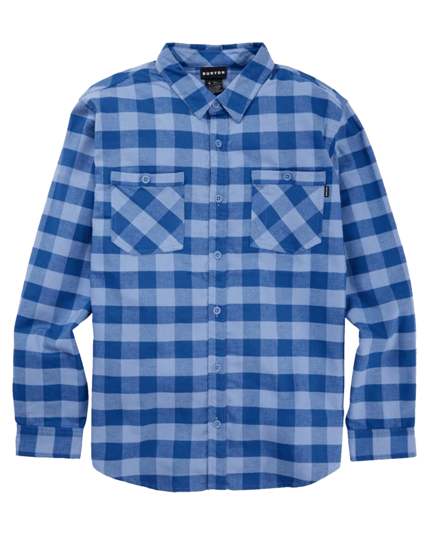 Burton Men's Favorite Long Sleeve Flannel - Slate Blue Buffalo Plaid Shirts & Tops - Trojan Wake Ski Snow