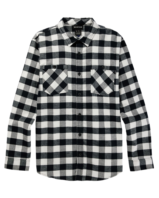 Burton Men's Favorite Long Sleeve Flannel - Stout White Buffalo Plaid Shirts & Tops - Trojan Wake Ski Snow