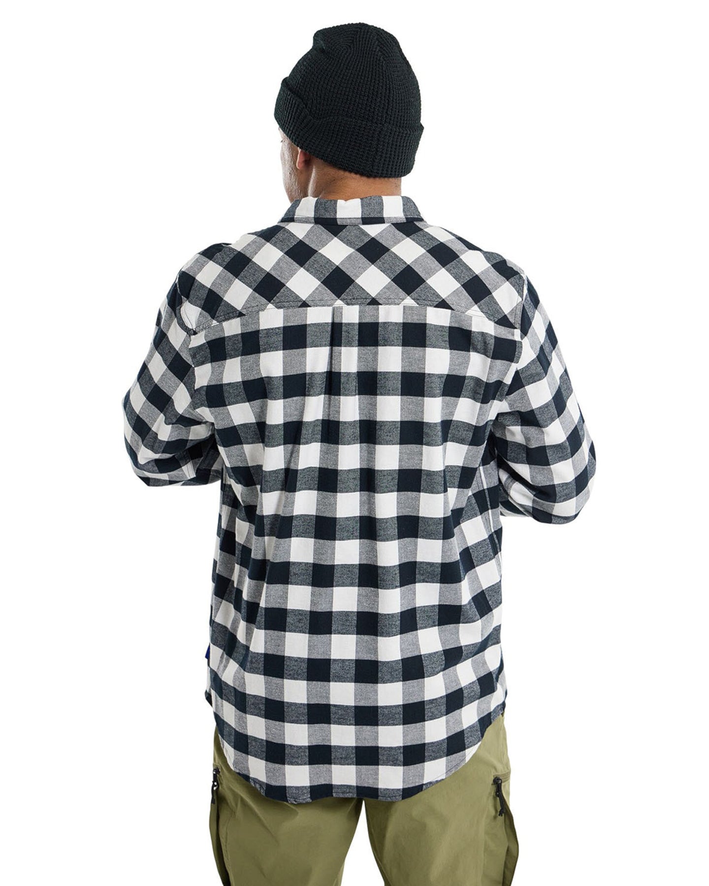 Burton Men's Favorite Long Sleeve Flannel - Stout White Buffalo Plaid Shirts & Tops - Trojan Wake Ski Snow