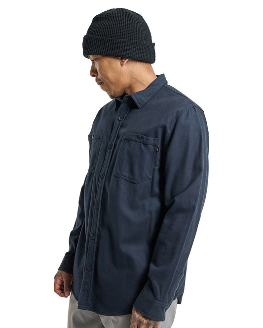 Burton Men's Favorite Long Sleeve Flannel - True Black Men's L/S Tees - Trojan Wake Ski Snow