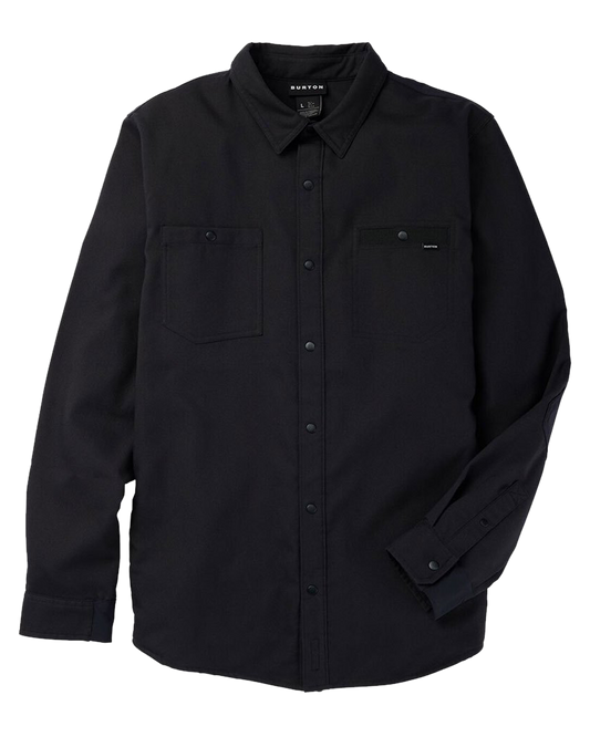 Burton Men's Favorite Performance Long Sleeve Flannel - True Black Men's L/S Tees - Trojan Wake Ski Snow