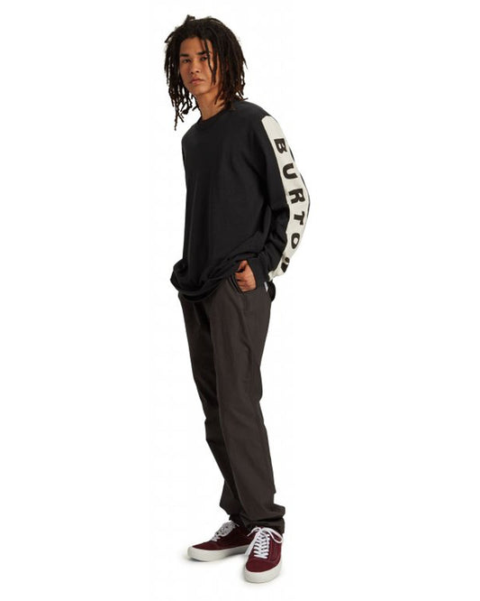 Burton Men's Lowball Long Sleeve T-Shirt - True Black Men's L/S Tees - Trojan Wake Ski Snow