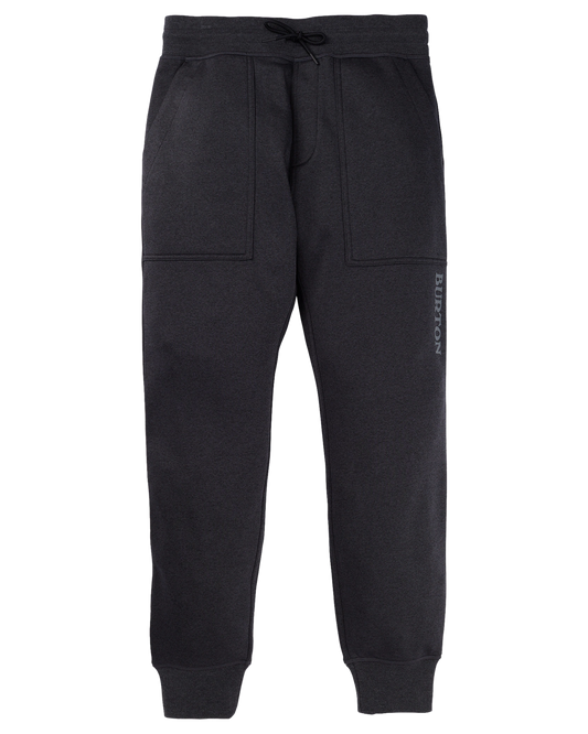 Burton Men's Oak Fleece Pants - True Black Heather Pants - Trojan Wake Ski Snow