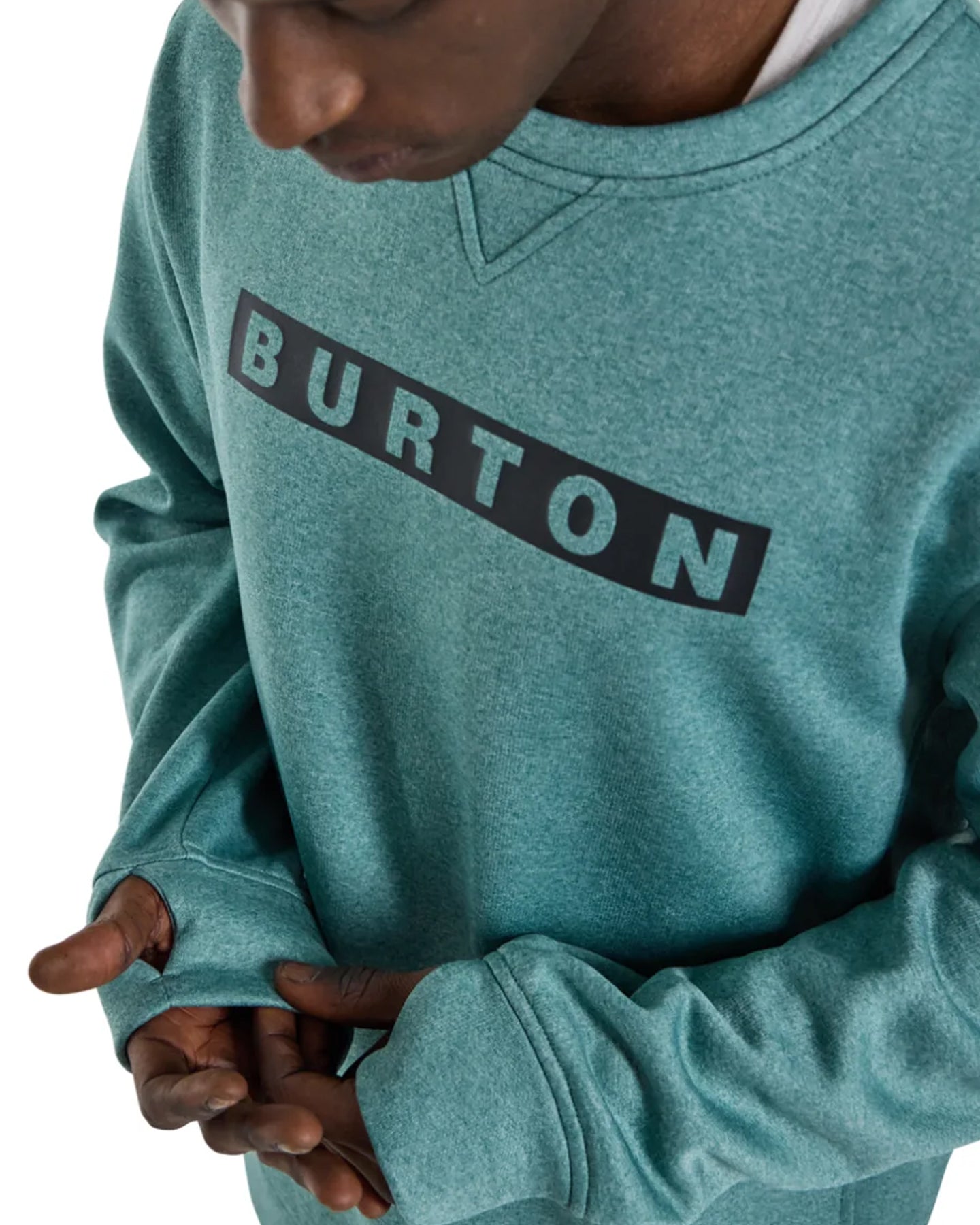 Burton Men's Oak Pullover Crew - Rock Lichen Heather Hoodies & Sweatshirts - Trojan Wake Ski Snow