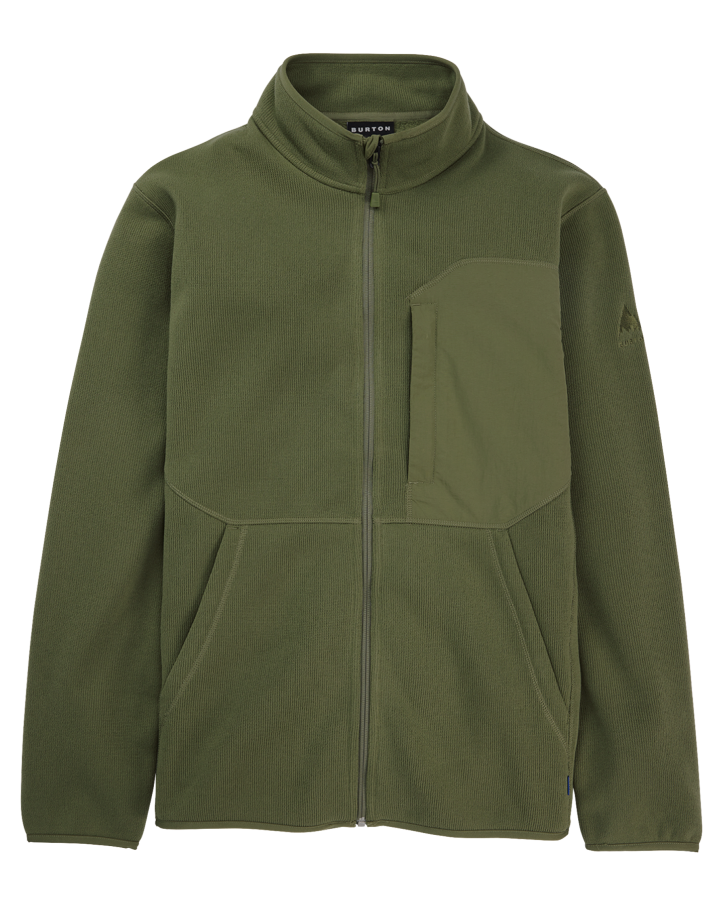 Burton Men's Runin Full-Zip Fleece - Forest Moss Jackets - Trojan Wake Ski Snow