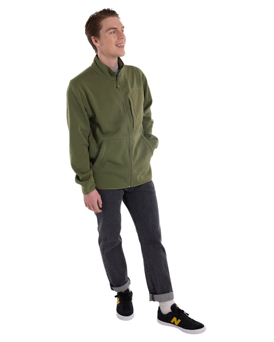 Burton Men's Runin Full-Zip Fleece - Forest Moss Jackets - SnowSkiersWarehouse