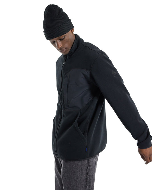 Burton Men's Runin Full-Zip Fleece - True Black Jackets - SnowSkiersWarehouse