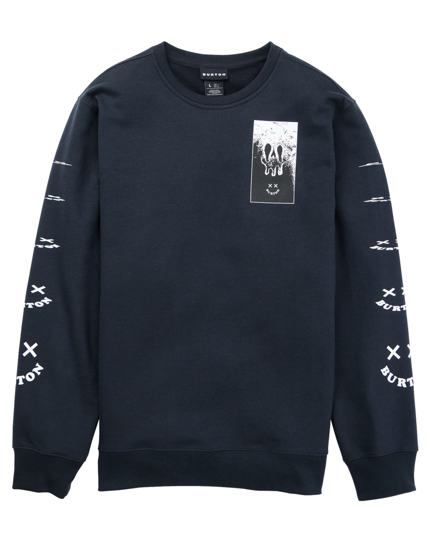 Burton Men's Skeleton Key 24 Fleece Crewneck - True Black Hoodies & Sweatshirts - Trojan Wake Ski Snow