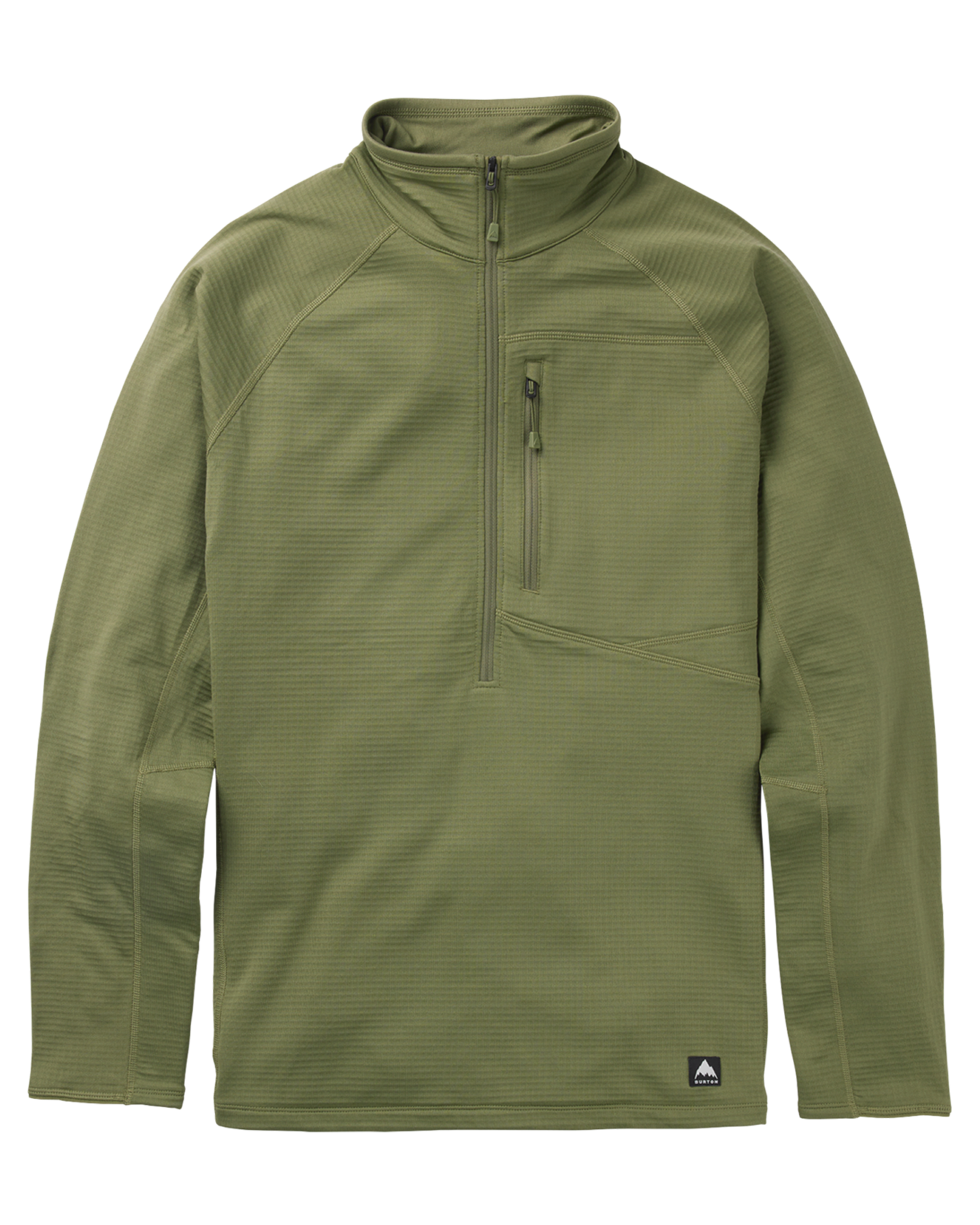 Burton Men's Stockrun Grid Half-Zip Fleece - Forest Moss Hoodies & Sweatshirts - Trojan Wake Ski Snow