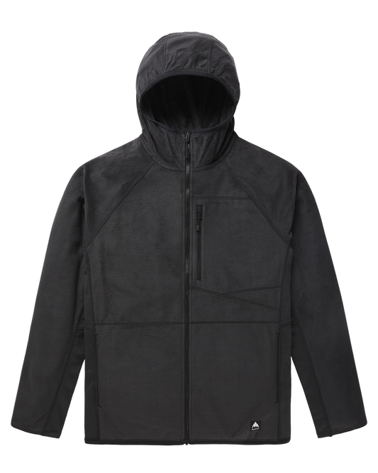 Burton Men's Stockrun Warmest Hooded Full-Zip Fleece - True Black Hoodies & Sweatshirts - SnowSkiersWarehouse