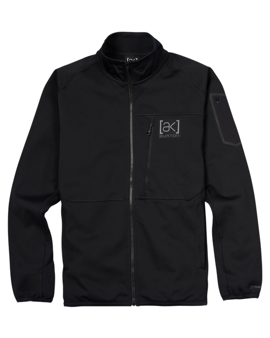 Burton Men's [ak]® Helium Power Grid™ Full-Zip Fleece - True Black Jackets - Trojan Wake Ski Snow