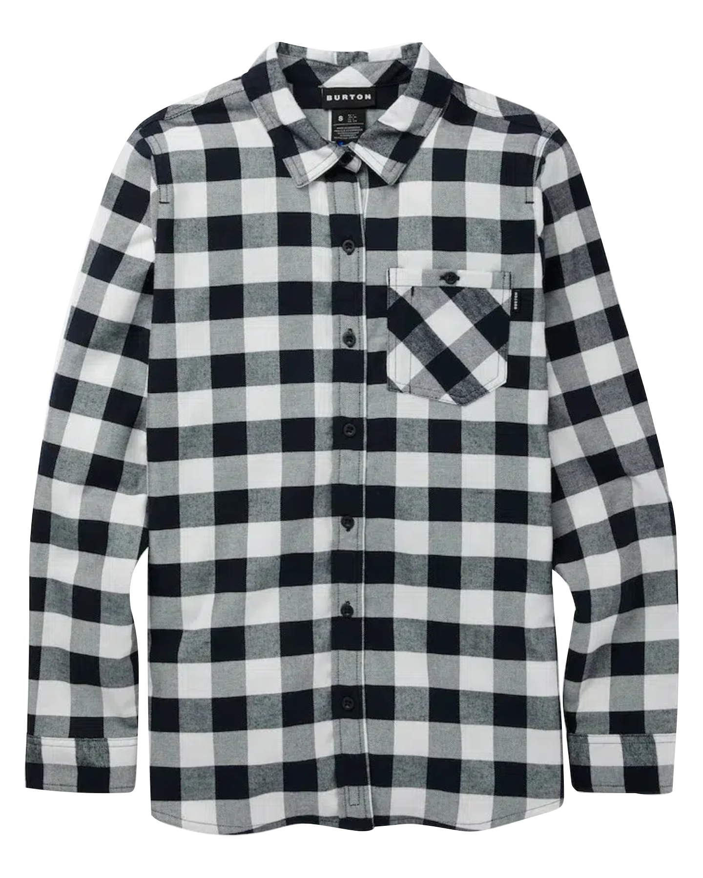 Burton Women's Favorite Long Sleeve Flannel - Stout White Buffalo Plaid Shirts & Tops - Trojan Wake Ski Snow