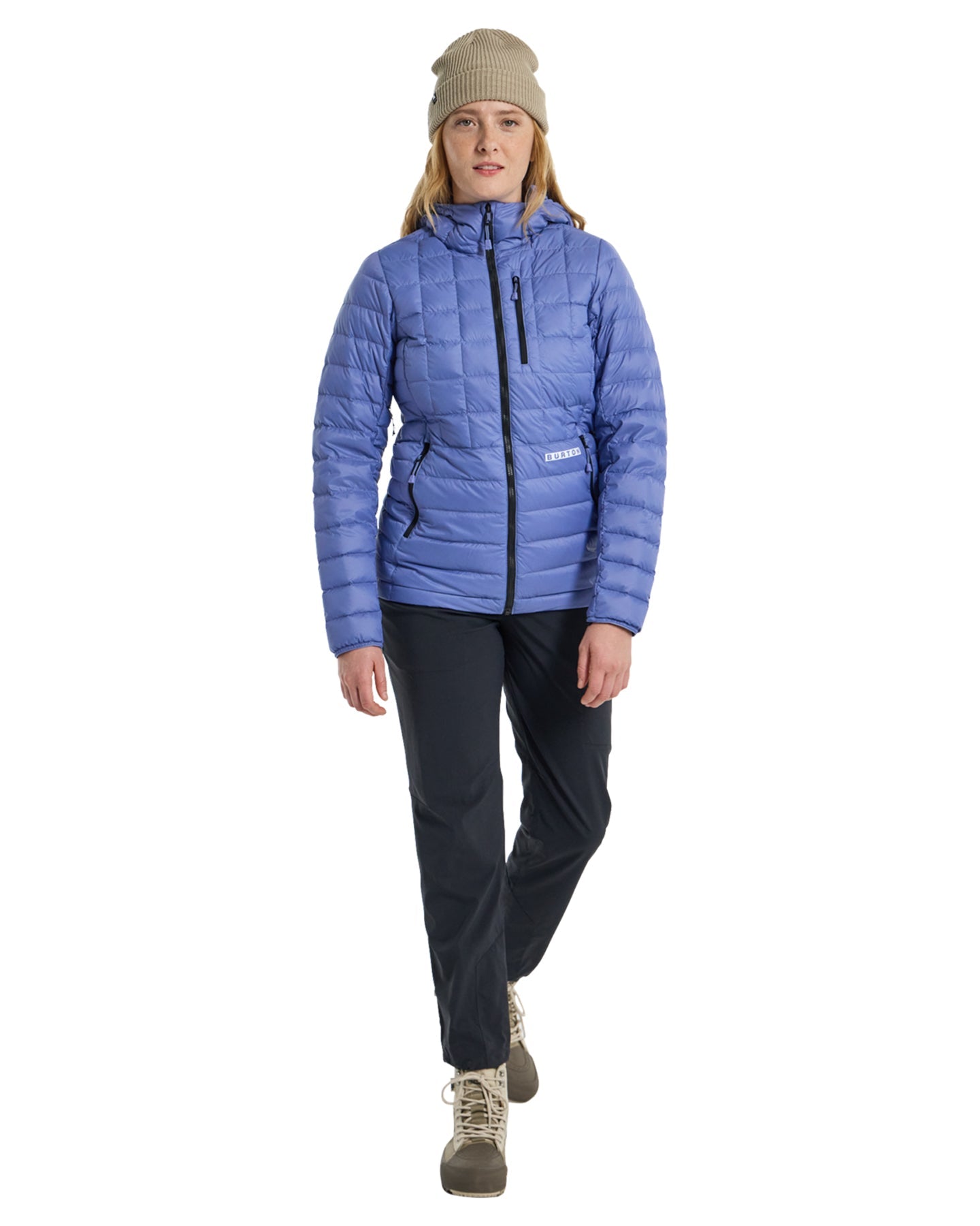 Burton Women's Mid-Heat Hooded Down Insulated Jacket - Slate Blue Jackets - SnowSkiersWarehouse