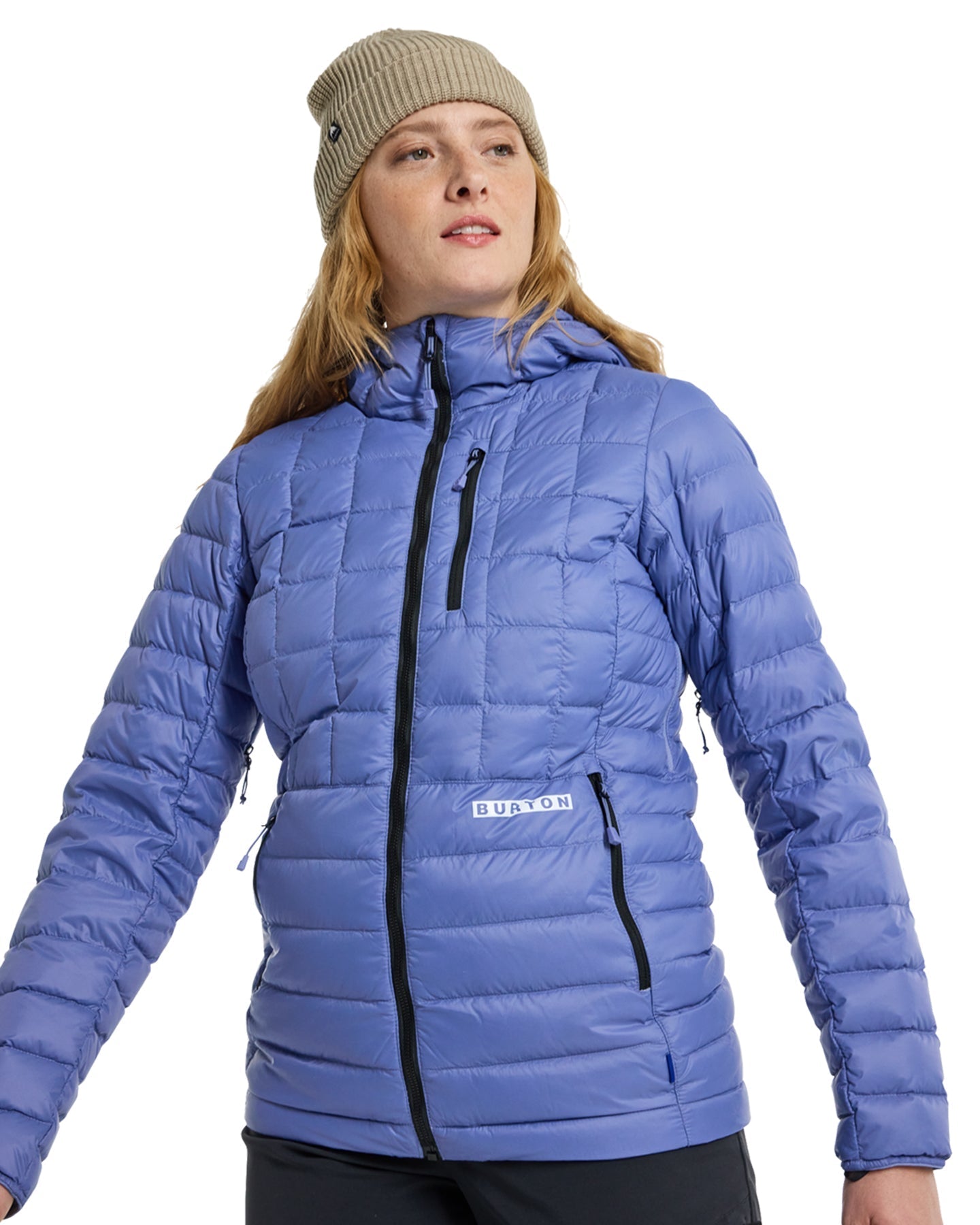 Burton Women's Mid-Heat Hooded Down Insulated Jacket - Slate Blue Jackets - Trojan Wake Ski Snow