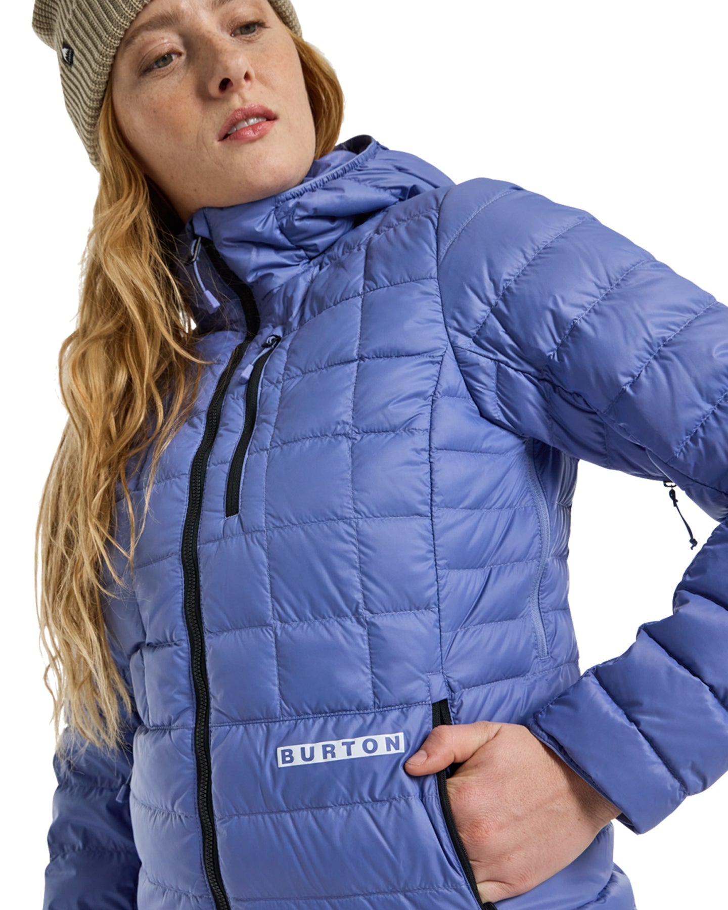 Burton Women's Mid-Heat Hooded Down Insulated Jacket - Slate Blue Jackets - SnowSkiersWarehouse