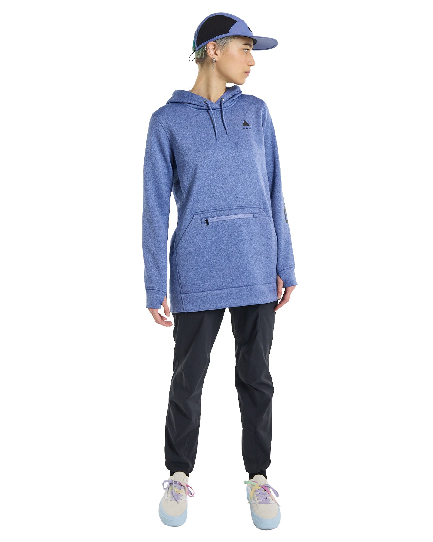 Burton Women's Oak Long Pullover Hoodie - Slate Blue Heather Hoodies & Sweatshirts - Trojan Wake Ski Snow