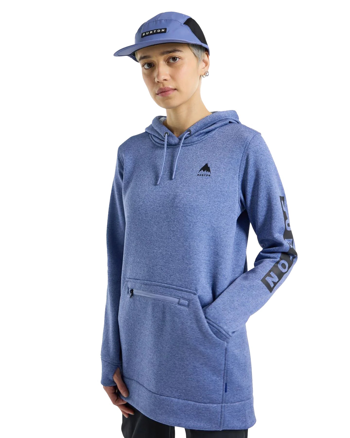 Burton Women's Oak Long Pullover Hoodie - Slate Blue Heather Hoodies & Sweatshirts - Trojan Wake Ski Snow