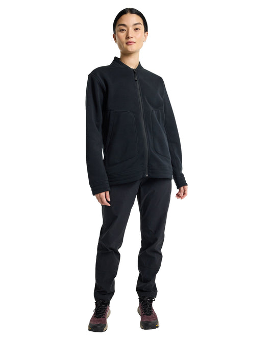 Burton Women's Runin Fleece Full-Zip - True Black Women's Fleece - Trojan Wake Ski Snow