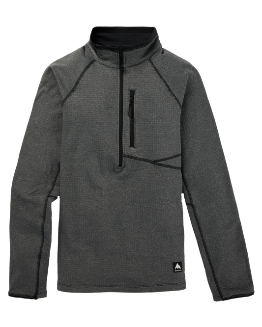 Burton Women's Stockrun Grid Half-Zip Fleece - True Black Women's Fleece - Trojan Wake Ski Snow