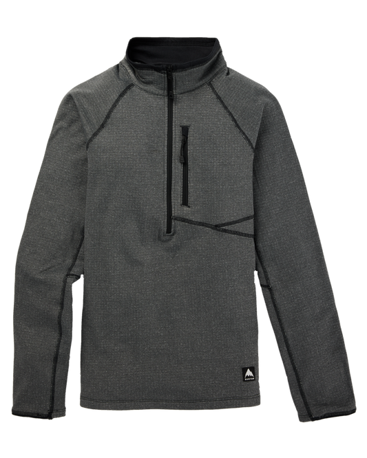 Burton Women's Stockrun Grid Half-Zip Fleece - True Black Hoodies & Sweatshirts - SnowSkiersWarehouse