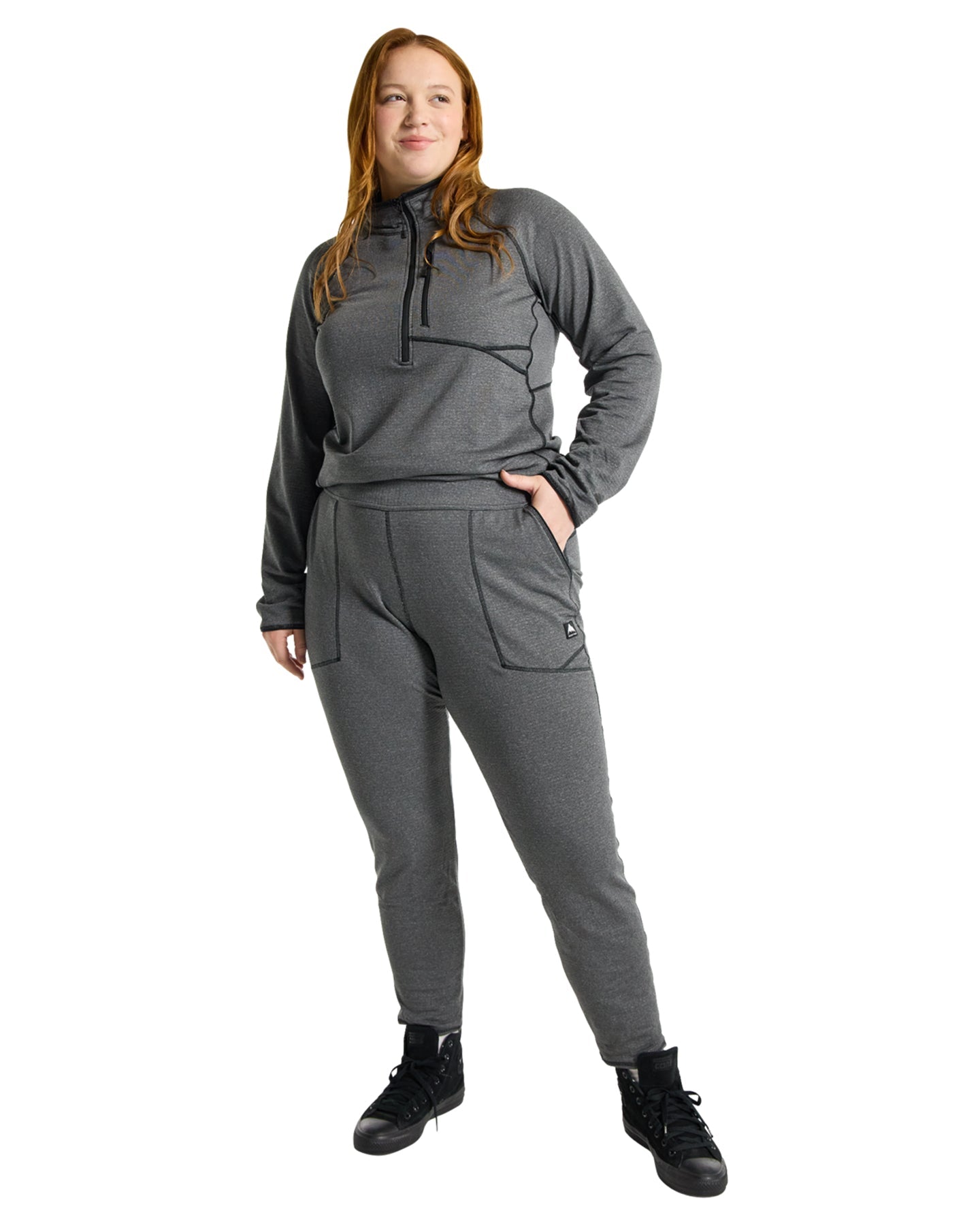 Burton Women's Stockrun Grid Pants - True Black Hoodies & Sweatshirts - SnowSkiersWarehouse