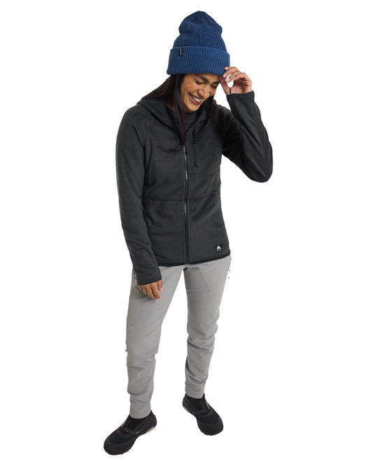 Burton Women's Stockrun Warmest Hooded Full-Zip Fleece - True Black Hoodies & Sweatshirts - SnowSkiersWarehouse
