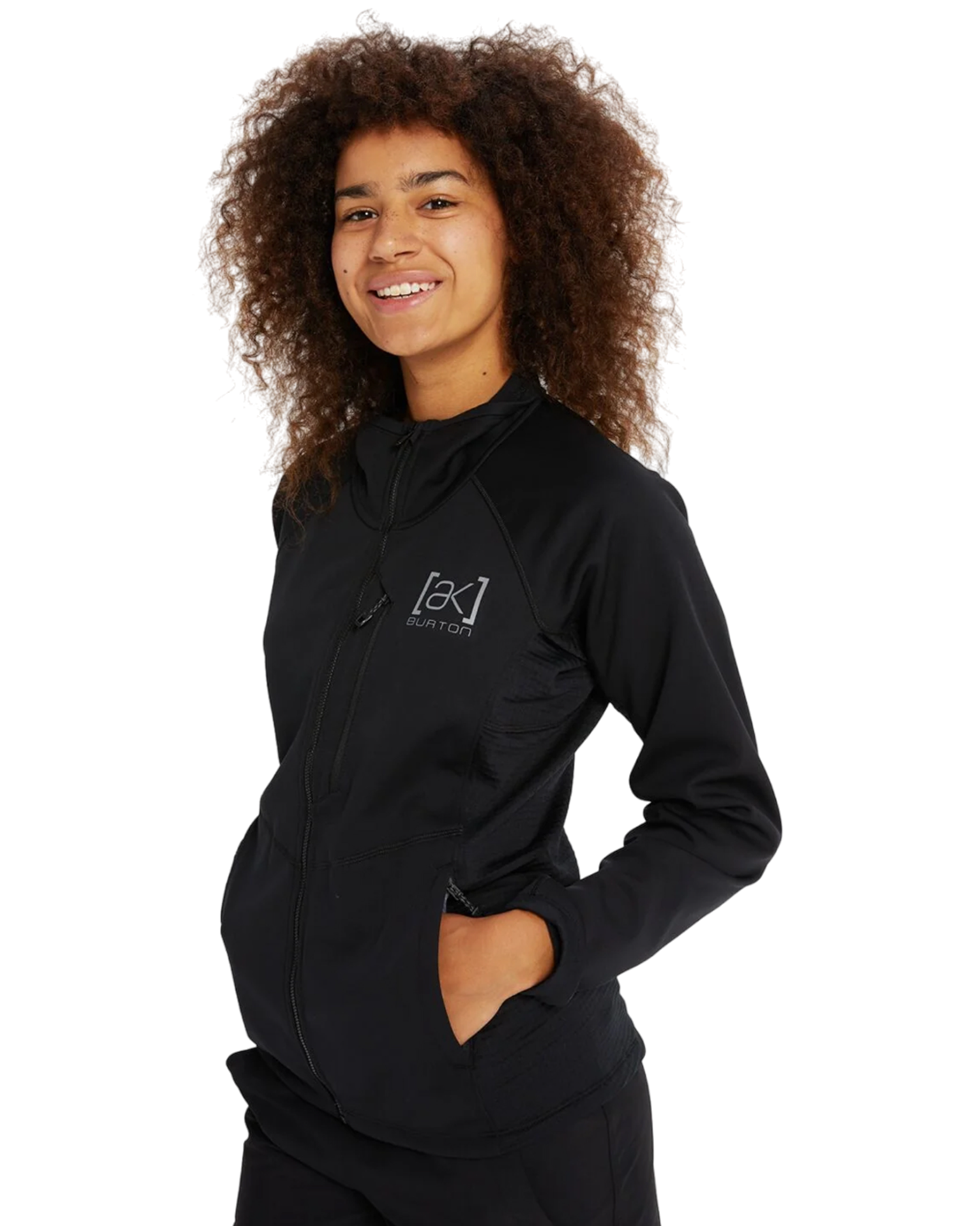 Burton Women's [ak]® Helium Power Grid™ Full-Zip Fleece - True Black Jackets - Trojan Wake Ski Snow