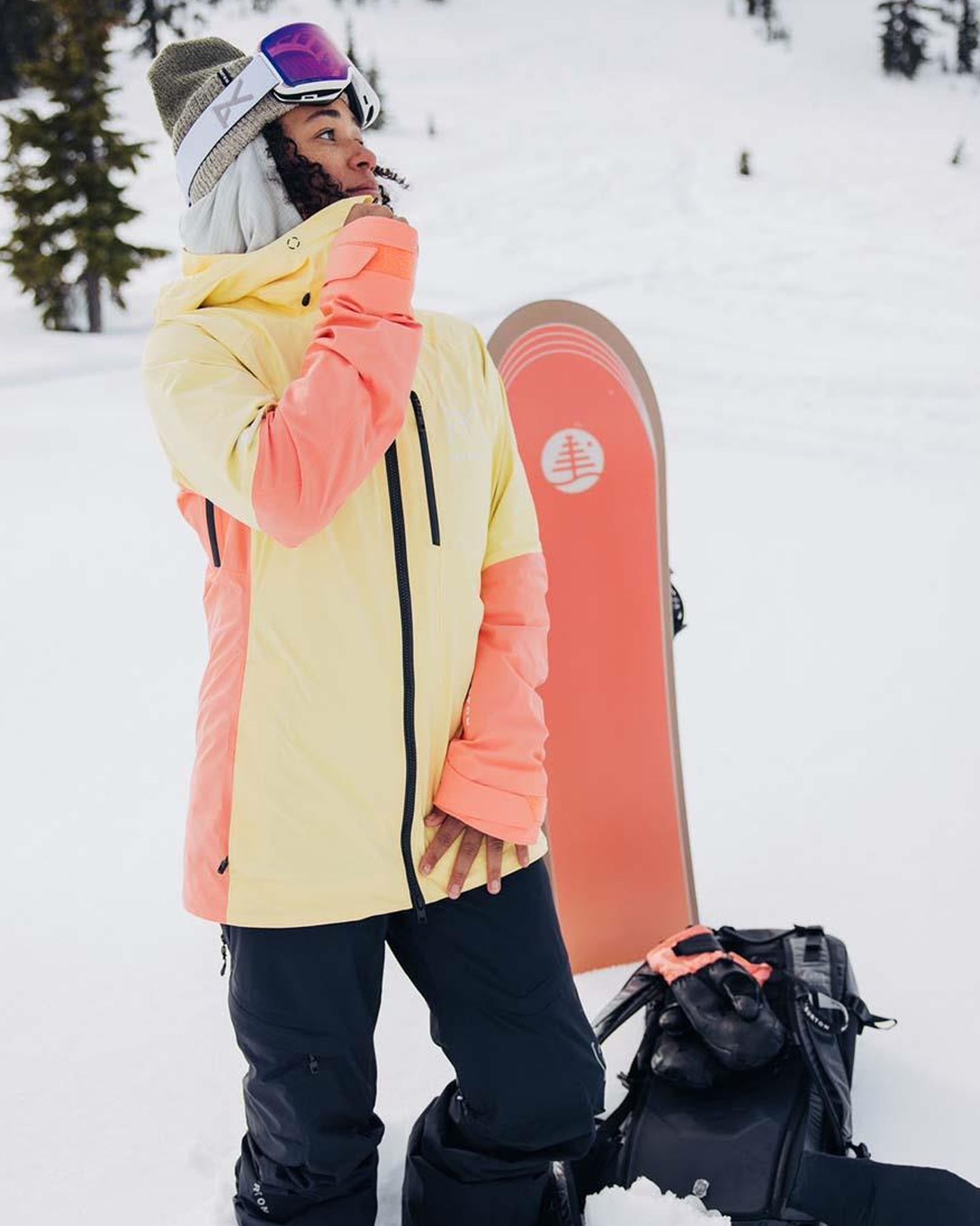 Burton Women's [ak]® Upshift Gore-Tex 2L Snow Jacket - Buttermilk/Reef Pink Snow Jackets - Trojan Wake Ski Snow