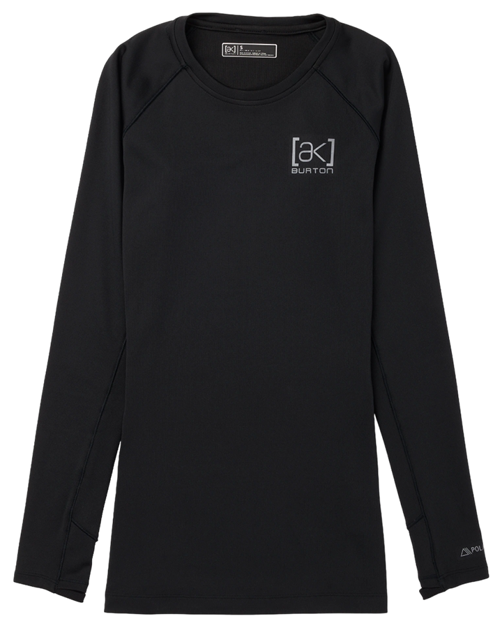 Burton Womens [ak]® Helium Crew - True Black - 2023 Thermals - Trojan Wake Ski Snow