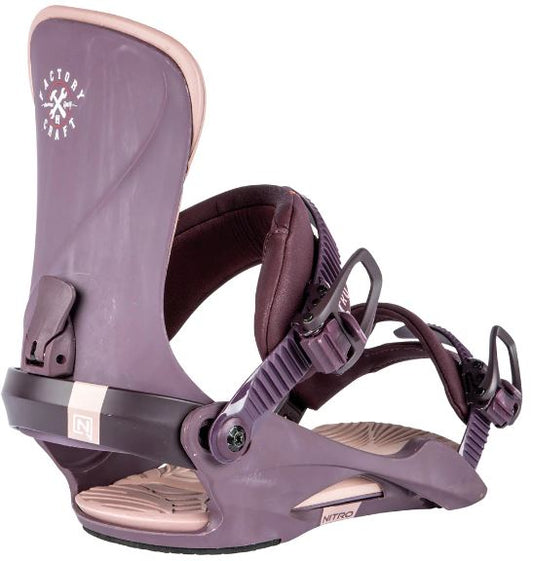 Nitro Cosmic Women's Snowboard Bindings - Factory Craft Series - 2024 Women's Snowboard Bindings - Trojan Wake Ski Snow