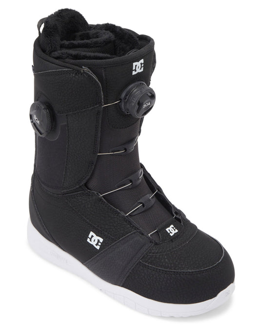 DC Women's Lotus Boa® Snowboard Boots - Black/White Women's Snowboard Boots - SnowSkiersWarehouse