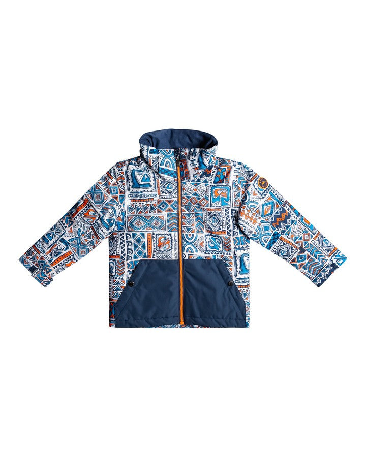 Quiksilver Little Mission Kids Snow Jacket - Insignia Blue Big Tribe - 2023 Snow Jackets - Trojan Wake Ski Snow