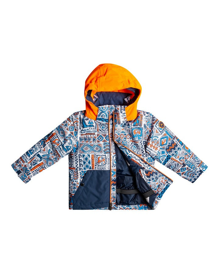 Quiksilver Little Mission Kids Snow Jacket - Insignia Blue Big Tribe - 2023 Snow Jackets - Trojan Wake Ski Snow