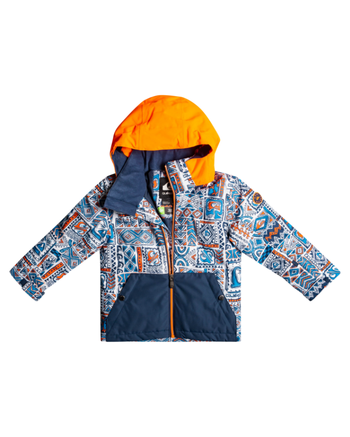 Quiksilver Little Mission Kids Snow Jacket - Insignia Blue Big Tribe - 2023 Snow Jackets - Trojan Wake Ski Snow