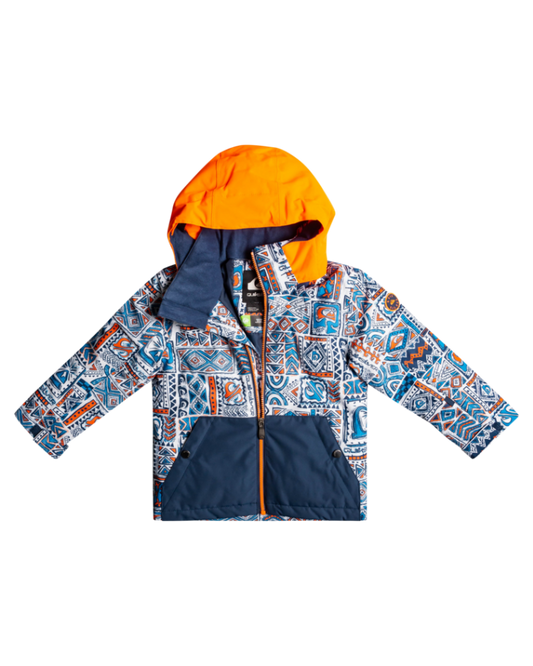 Quiksilver Little Mission Kids Snow Jacket - Insignia Blue Big Tribe - 2023 Snow Jackets - Trojan Wake Ski Snow