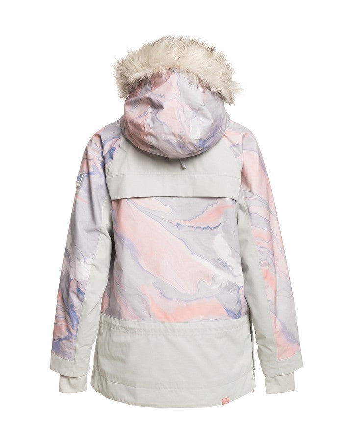 Roxy Chloe Kim Overhead Womens Snow Jacket - Gray Violet Marble - 2023 Snow Jackets - Trojan Wake Ski Snow