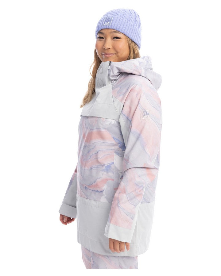 Roxy Chloe Kim Overhead Womens Snow Jacket - Gray Violet Marble - 2023 Snow Jackets - Trojan Wake Ski Snow