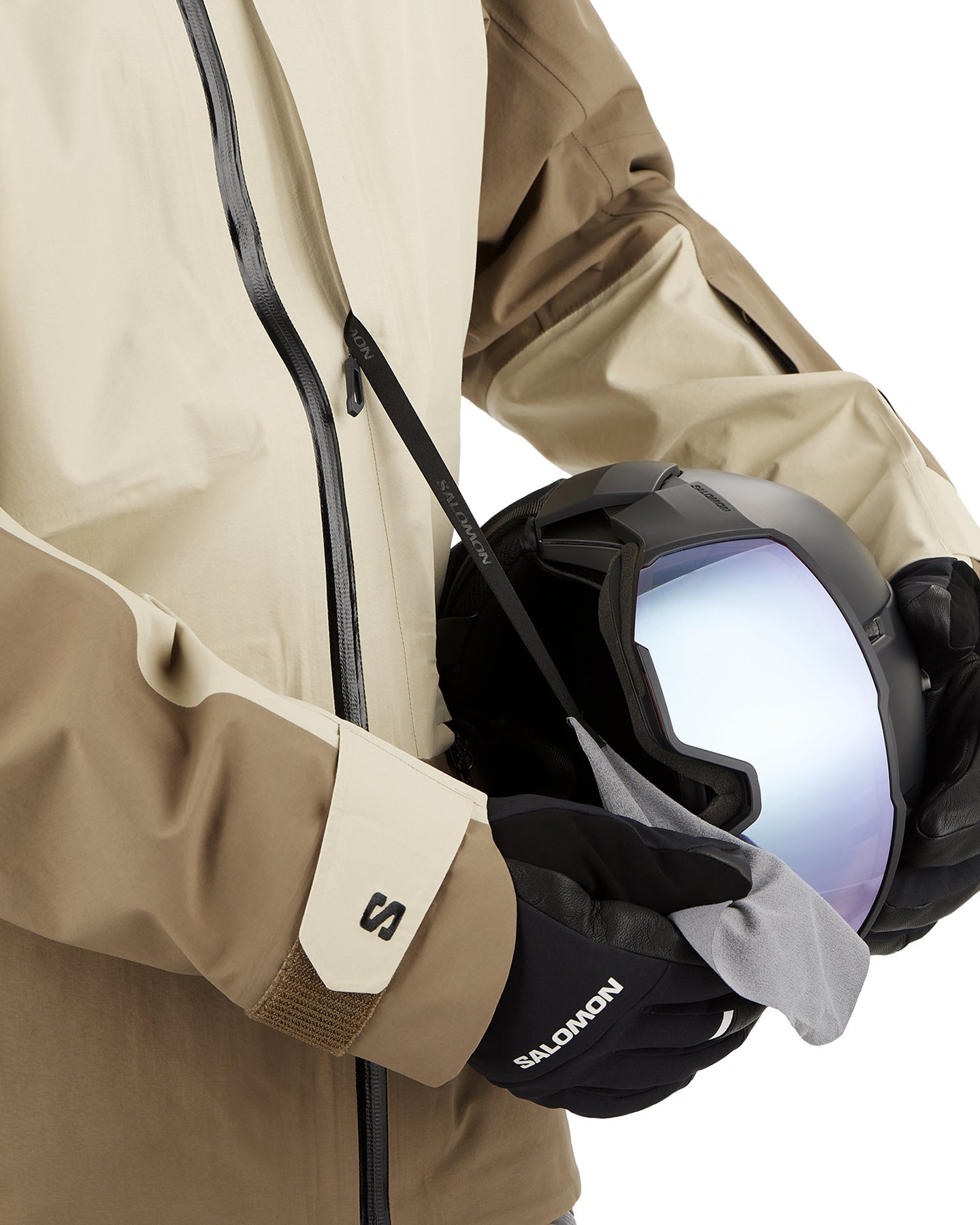 Salomon Absolute 3L Snow Jacket White Pepper Shitake