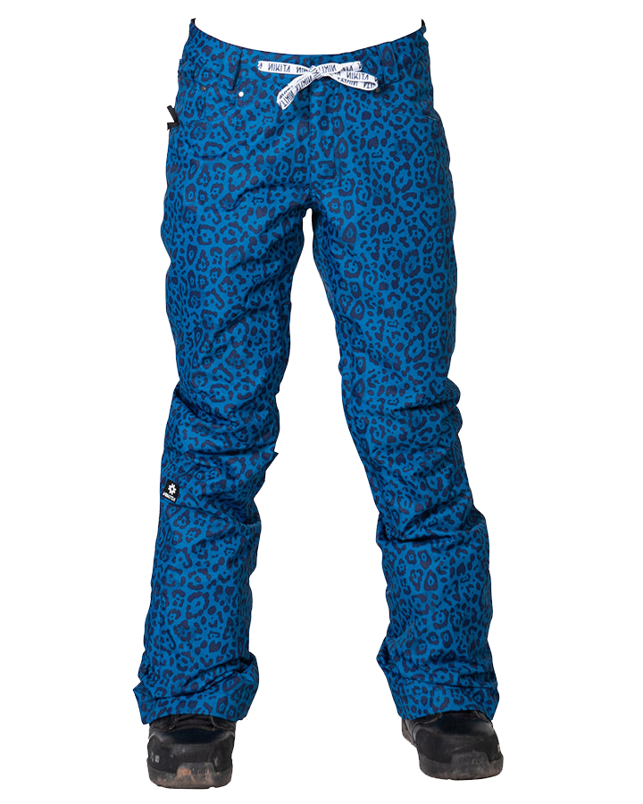 Nikita Womens Cedar Slim Pant - Blue Cheetah - 2021 Women's Snow Pants - SnowSkiersWarehouse